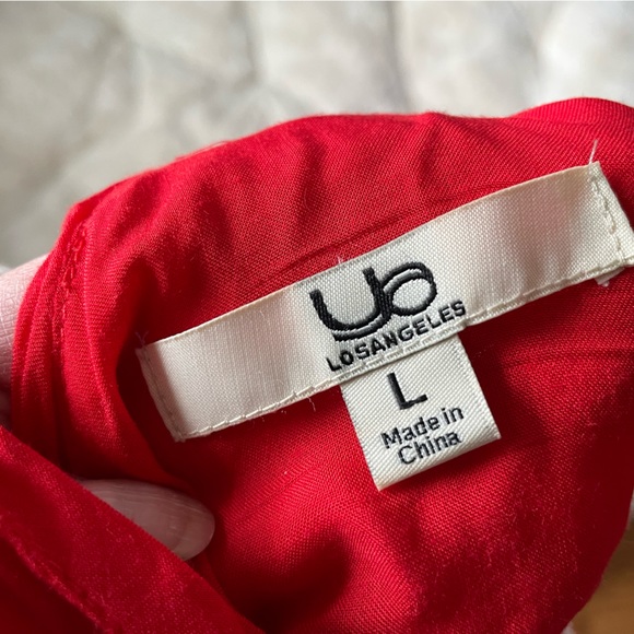 YA Los Angeles Red Tank Top / Dress with lace and Cables size large - Picture 3 of 3